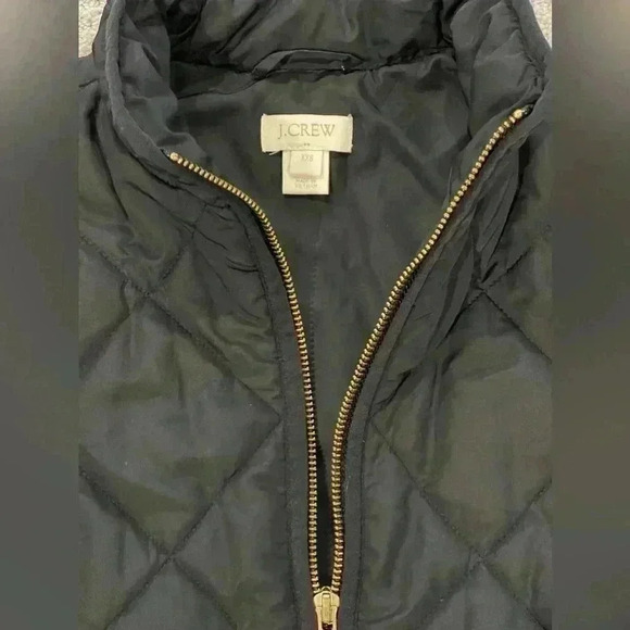 J.Crew Classic Black Quilted Vest, Gold Full Zipper, 2 Side Pockets, Size XXS - Picture 12 of 12